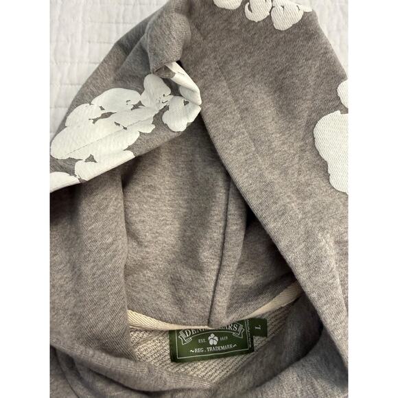 Denim Tears Hoodie Mens Large Gray Cotton Wreath Sweatshirt 100% Authentic - Picture 4 of 11